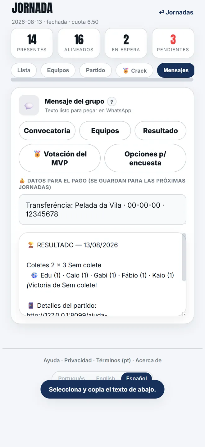 Después del partido, <b>Resultado</b> trae el marcador de cada enfrentamiento, los goleadores y el enlace de la página de la jornada.