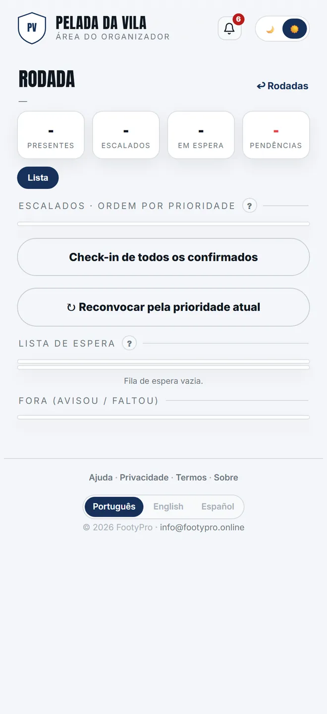 O resultado da noite, já ligado à formação salva.